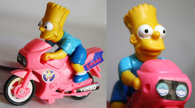 RARE VINTAGE 90'S SIMPSONS BART SIMPSON FIGURE CRAZY NEON BIKE