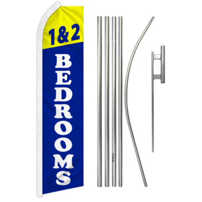 1 & 2 Bedrooms Swooper Flutter Feather Advertising Flag Kit Units Available Rent