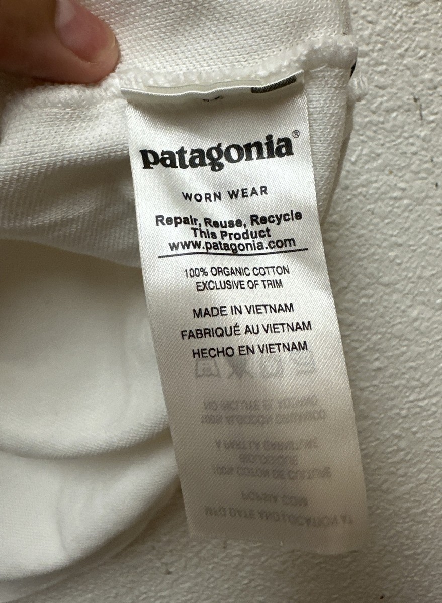 Patagonia Men's White Polo Shirt Short Sleeve Organic Cotton Sz XL
