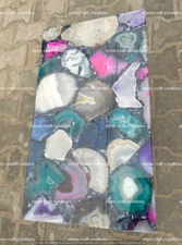 Multi Color Agate Stone / Kitchen Countertop Slab For Home Table Decor Modern