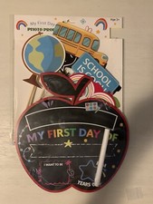 12 Pc Set Of First/ Last Day Of School Apple Chalkboard w/ 10 Photo Props