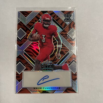 2022 Leaf Metal Draft #BA-MC1 Malik Cunningham Rookie Auto SSP Orange Tiger /7