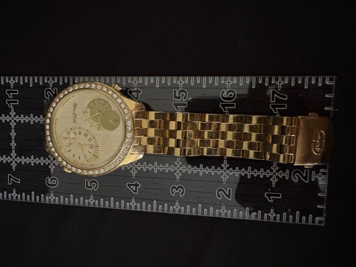 Marc Echo Oversized Watch #00-829-1972 Gold tone