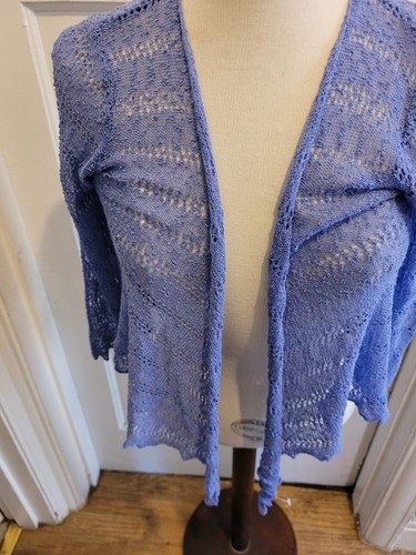 Ladies First Avenue Size Small Purple Lace Cardigan - Picture 4 of 4