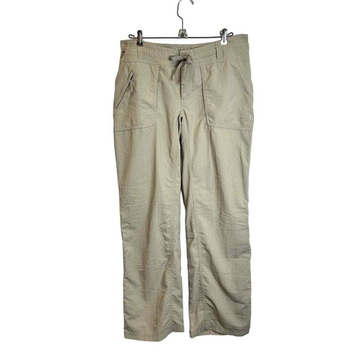 The North Face Hiking Long Pants Women’s 8 (32x32) Khaki Nylon Camping Pull on
