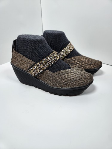 Scarpa con zeppa Chunky Platform Bernie Mev Lulia Bronze Bling tessuto elasticizzato US 9,5 - Foto 16 di 16