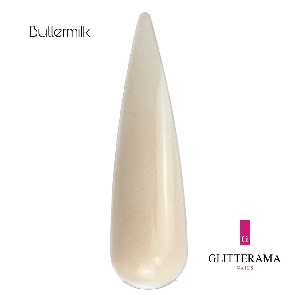 BUTTERMILK Glitterama Nails coloured acrylic powder nude pearl opal shimmer