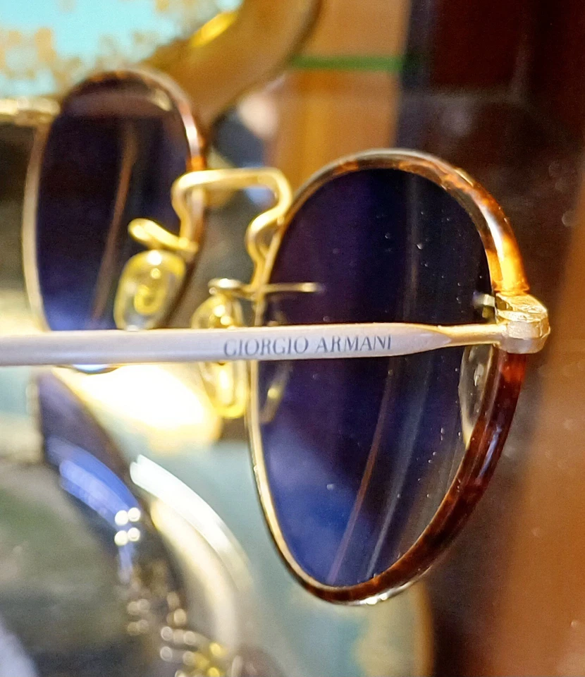 Gafas de sol GIORGIO ARMANI de 1990 hechas en Italia Mod Panto redondo Lennon Ozzy Foto 4 de 4