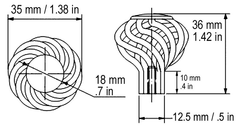 Satin Nickel Brushed Nickel Kitchen Bathroom Birdcage Cabinet Knob 1 3/8" (35mm)