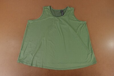 Real Essentials Women's Size 1X Green Mesh Back Panel Pullover Athletic Tank Top