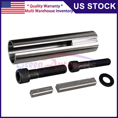 Extended 1 to 1 1/ 8 inch 1/4'' Key Gas Engine pulley Crank Shaft Sleeve Adapter