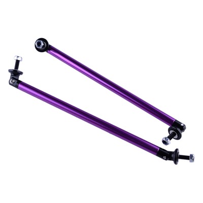 2xPurple 20cm Adjust Front Bumper Lip Splitter Strut Rod Tie