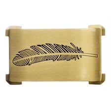 Brass Buckle, Indian Feather, Western, Country, Cowboy, Belt Buckle
