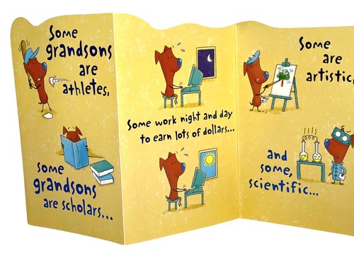 LARGE BIRTHDAY Card FOR GRANDSON, Plain Terrific Dog by American Greetings +✉ - Picture 3 of 6