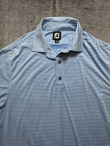 Footjoy FJ Short Sleeve Polo Shirt Men's Size Large Striped - Picture 2 of 11