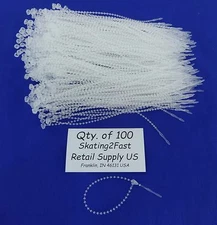 100 Clear 5" Adjustable Security Loop Tagging Fasteners Lock Pin Tag Cable Tie