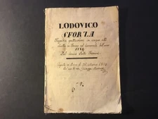 Antiquarian Manuscript - Ludovico Sforza: Tragedia Spettacolosa - 1834
