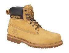 Mens Caterpillar Holton Steel Toe Cap Safety Leather CAT 6" Work Boots Size 6-15