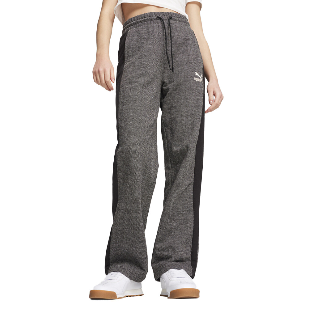 Спортивные брюки Puma T7 с высокой талией, женские черные повседневные спортивные штаны 62679801