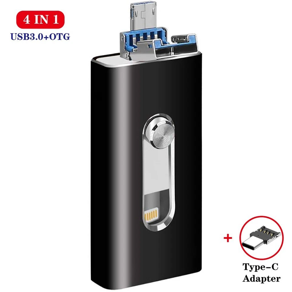 2TB 1TB USB 4 in 1 Flash Drive Memory Stick Type C For iPhone iPad Android Phone - Image 2 of 4