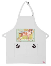 Brittany Spaniel Dog Apron Two Pocket Bib Apron with Adj Neck