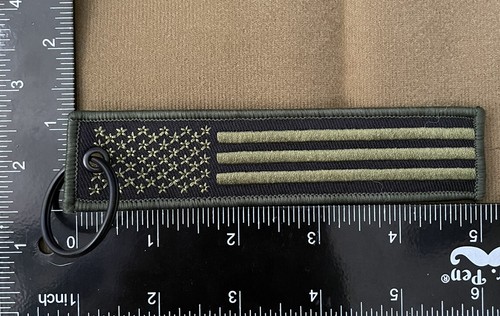 3 Pack USA American Flag Keychain Tags with Key Rings Double Sided Embroidered - Picture 6 of 8