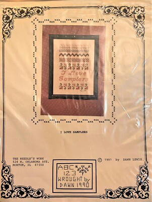 The Needle's Work I LOVE SAMPLERS Cross Stitch Kit by Dawn Lewis