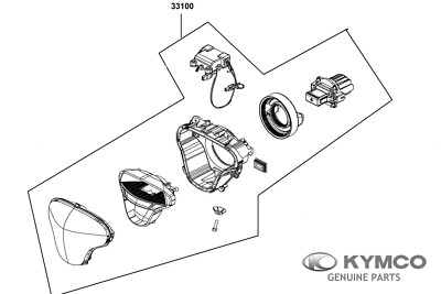 NEW OEM KYMCO Head Light FRONTLEUCHTE Like 50 / Like 125 / Like 150