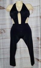 VTG '80's 2nd Skin Leotard Smooth Shaper Bodysuit Black Peekaboo Bust backless