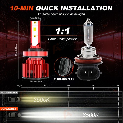 For Subaru WRX 2015-2019 Combo 4pcs 9005 H11 LED Headlight High/Low Beam Bulbs - Picture 14 of 24