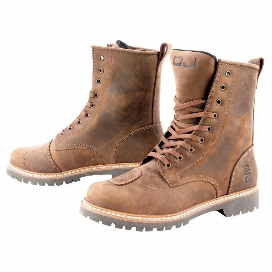SCARPE ANFIBIO PELLE MARRONE TAGLIA 45 ABBIGLIAMENTO MOTO MOTOCICLISTA OJ
