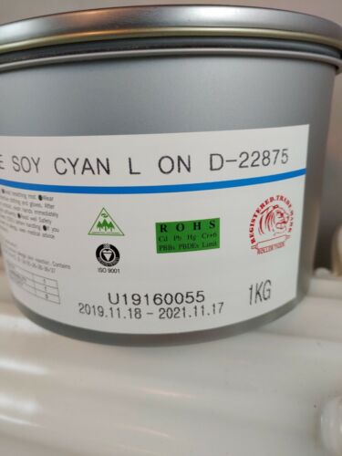 T & K Toka CYAN Best Image - Soy Ink Screen Printing L on D-22875 Exp 2021 - Picture 3 of 3