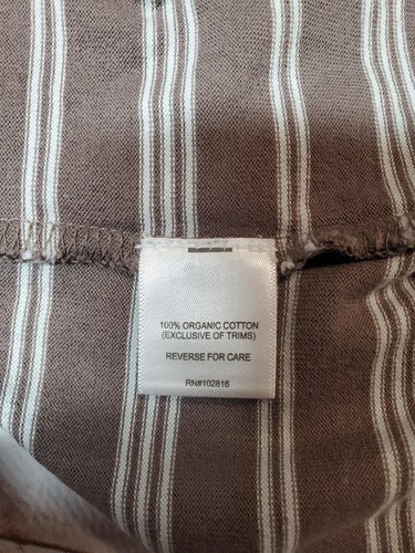 Garnet Hill Womens 14 DRESS STRIPED Brown White ORGANIC COTTON Pockets  XL  - Picture 4 of 8