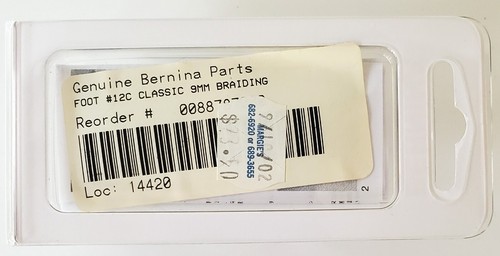 Genuine BERNINA Classic 9mm BRAIDING Sewing Machine FOOT w/ Sensor #12C NEW/Pkg. - Picture 4 of 9