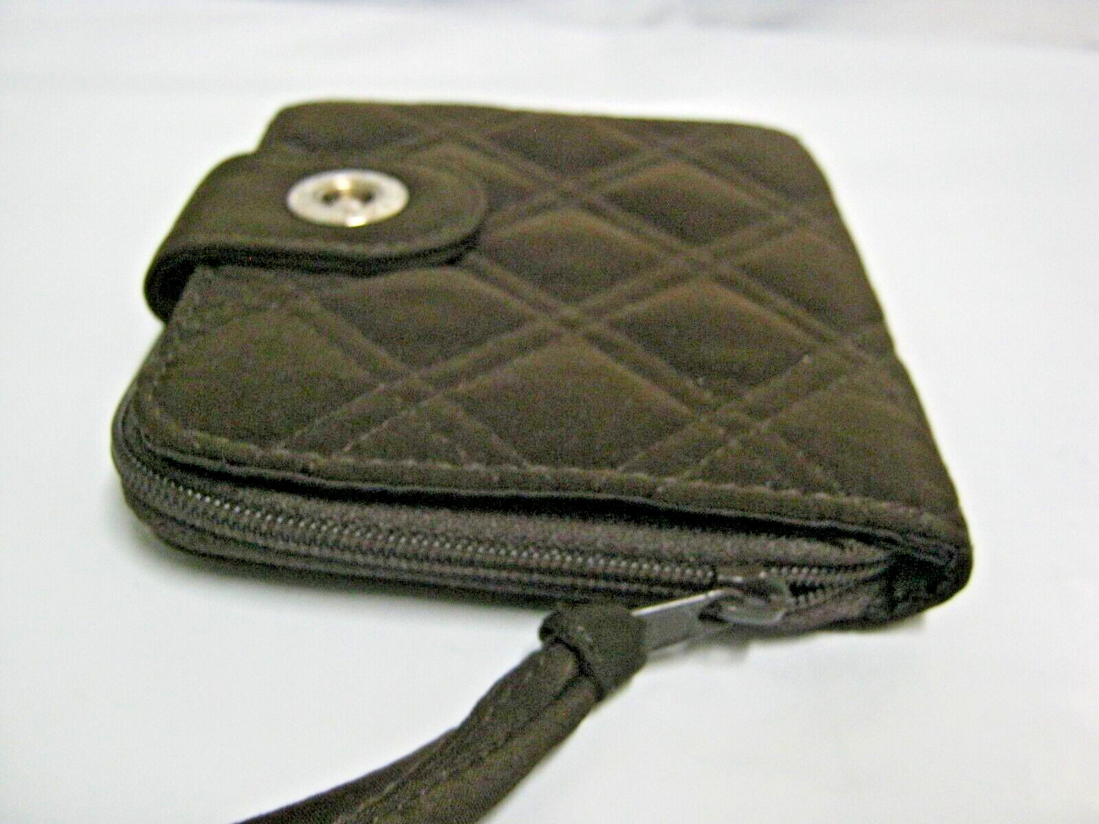 Vera Bradley Small Snap Wallet Solid Brown Microf… - image 3