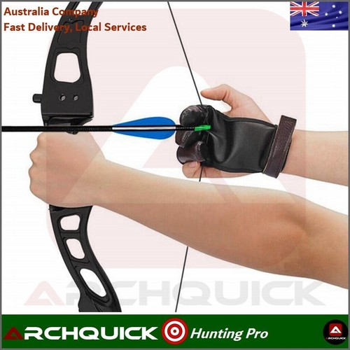 New Archery Shooting Glove 3 Finger Compound Recurve Bow Hunting Target Gear - Picture 6 of 7