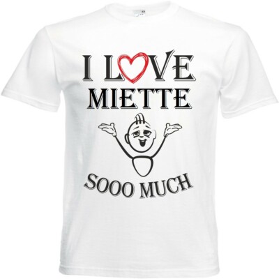 T-Shirt I Love Miette für Damen Herren und Kinder ... in der Farbe Weiss