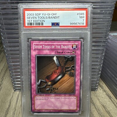 2003 YuGiOh 1st Edition Seven Tools Of The Bandit #045 PSA 7 NM