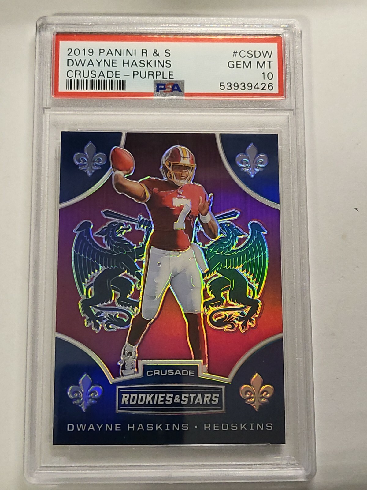Dwayne Haskins Panini Rookies & Stars Crusade #CSDW Purple