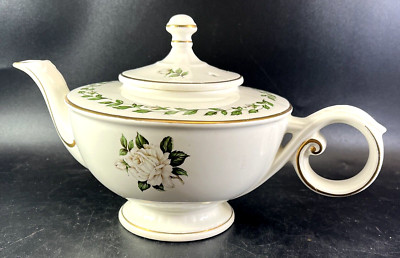 Vintage Hall China Cameo Rose Teapot Superior Hall Quality Dinnerware 1951-73