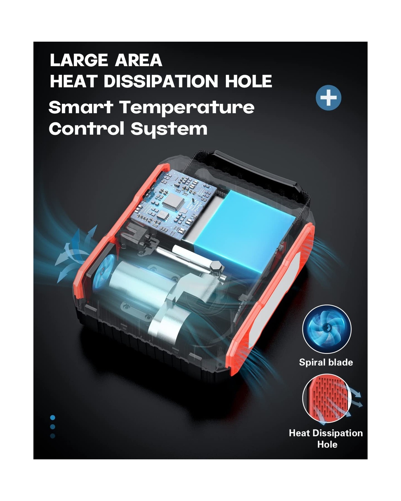 Car Jump Starter with Air Compressor, 150PSI 7000A Peak 24000mah (Up to All G...