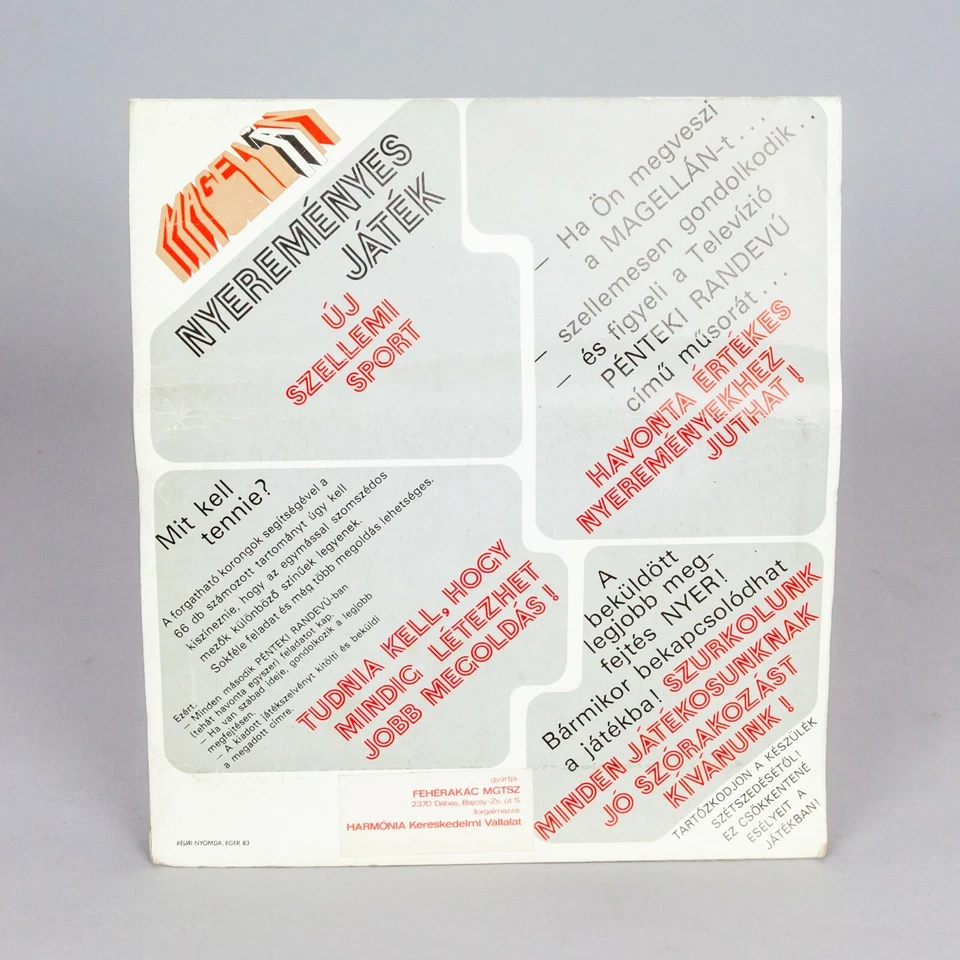 Magellan Nyeremenyes jatek retro logic vintage game Hungary gioco brain teaser - Immagine 2 di 4
