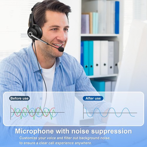 Wantek USB Headset with Microphone 3.5mm/USB/Type-C Jack 3-in-1 for PC,Laptop - Picture 2 of 6