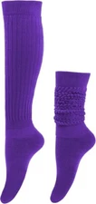 Women's Slouch Socks Scrunch Long Cotton Knee High Gym Tube Boot Socks for Girls