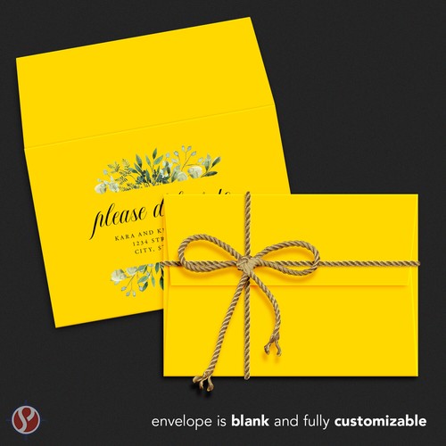 A7 Envelopes, 5 1/4" x 7 1/4", Sun Yellow, Square Flap, 24w (90gsm), 100 Qty - Picture 3 of 5