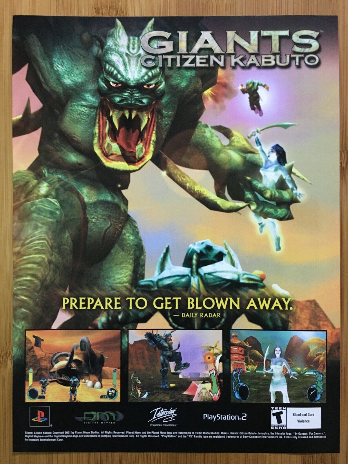 Giants: Citizen Kabuto Playstation 2 PS2 PC 2001 Print Ad/Poster