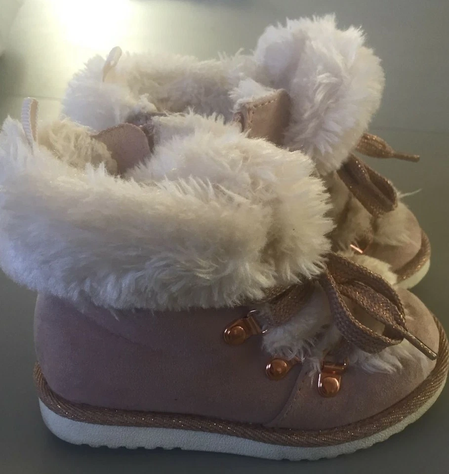 Botines Baby Gap Niñas Piel Rosa Imitación Cuero Cremallera Talla 8 Foto 2 de 4