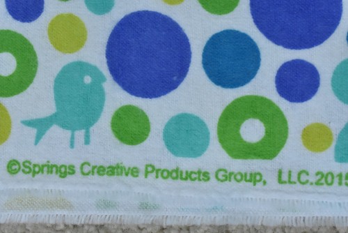By 1/2 Yd, Blue Turquoise & Lime Birds & Bubbles on White Flannel, Springs,P7812 - Picture 6 of 7