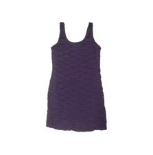 XXI Forever 21 Cocktail Dress Womens L Purple Mini Bodycon Ruffle Evening Party 