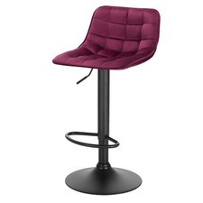 Barhocker 1/2x Bistrohocker Höhenverstellbar Samtbezug Hocker 360° Drehhocker